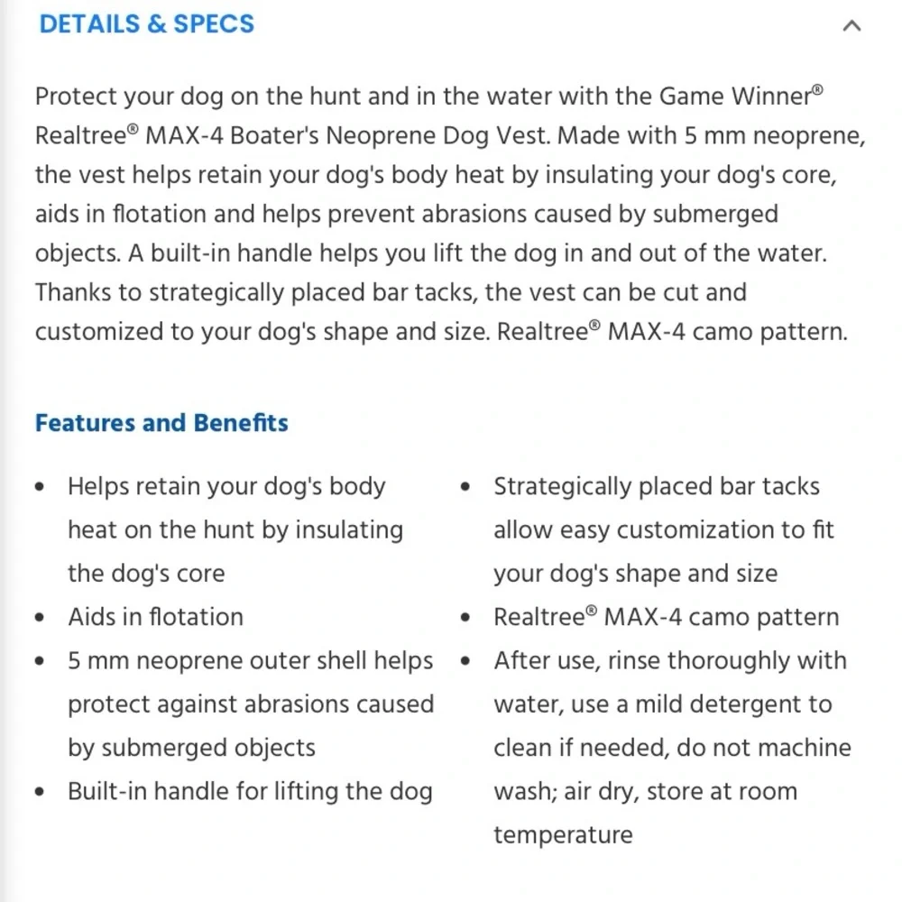 Game Winner Boater’s Neoprene Dog Vest